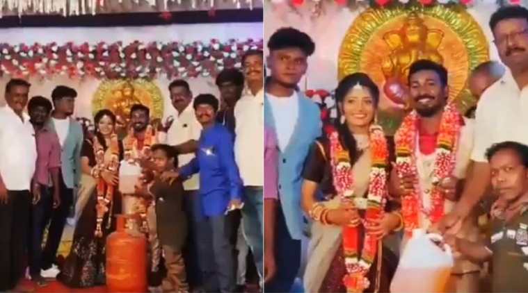 दूल्हा दुल्हन को मिला गिफ्ट मैं पेट्रोल –&nbsp;डीजल